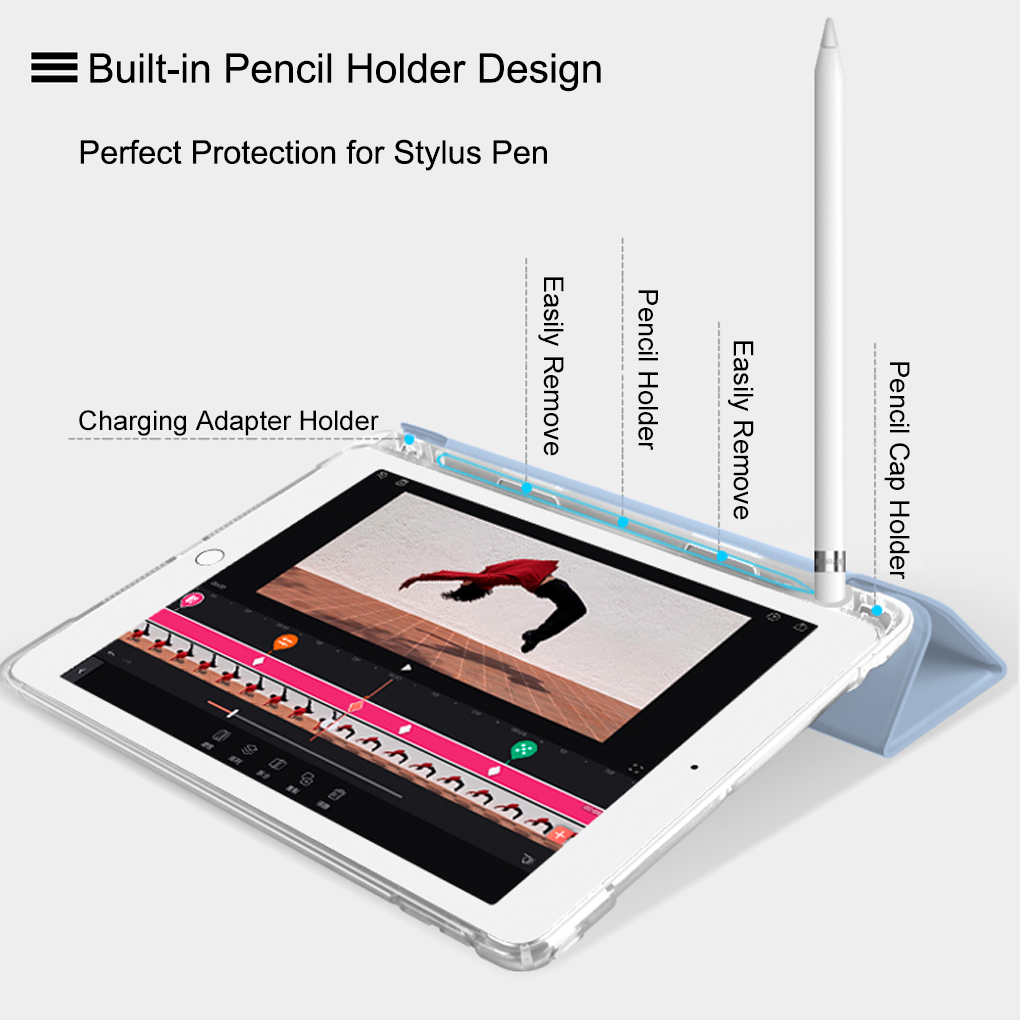 Flower Pattern Silicone Pencil Holder Painting Cartoon Kids Custom Case for Apple iPad Mini 5 