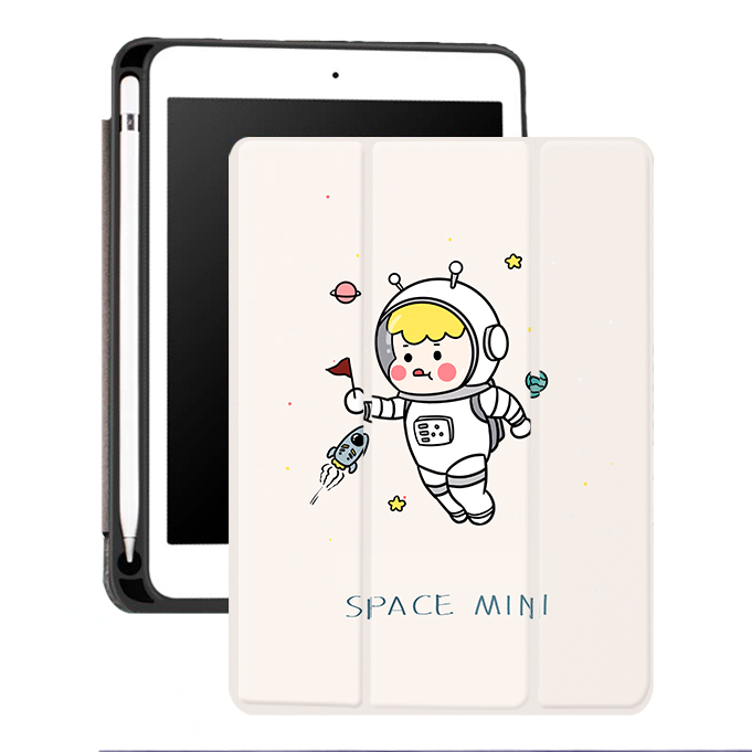 iPad Mini 5 Silicone Pencil Holder Painting Cartoon Kids Custom Case