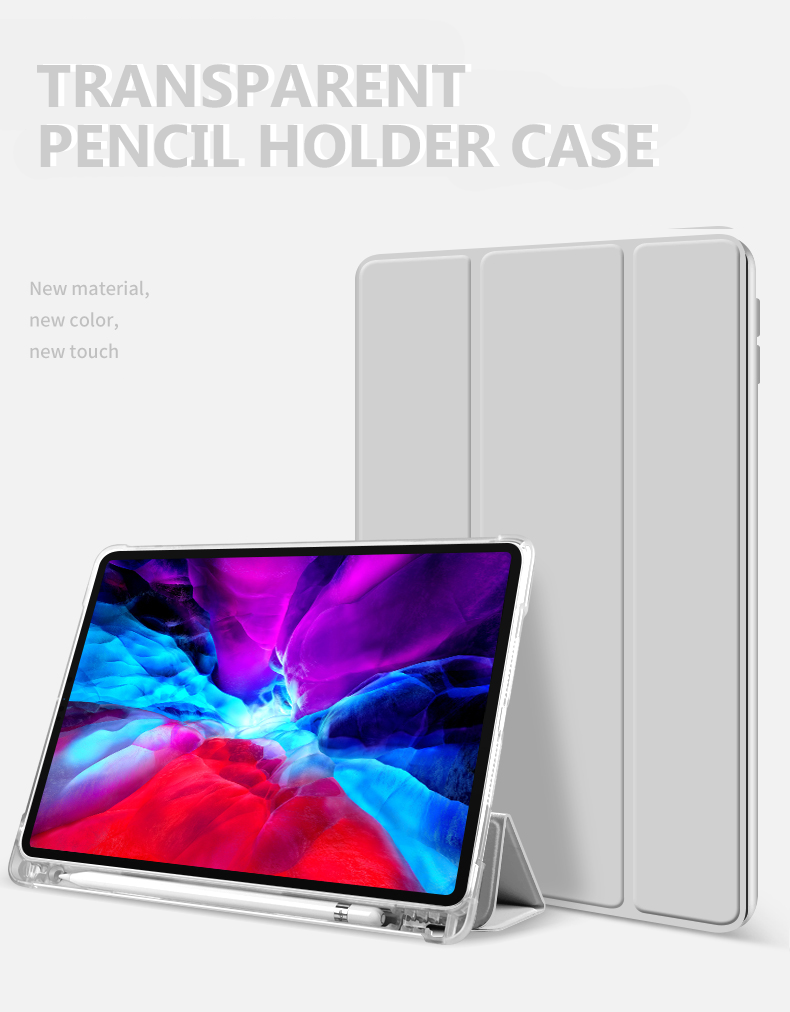 Transparent Pencil Holder Case for Apple iPad Pro 12.9 2021