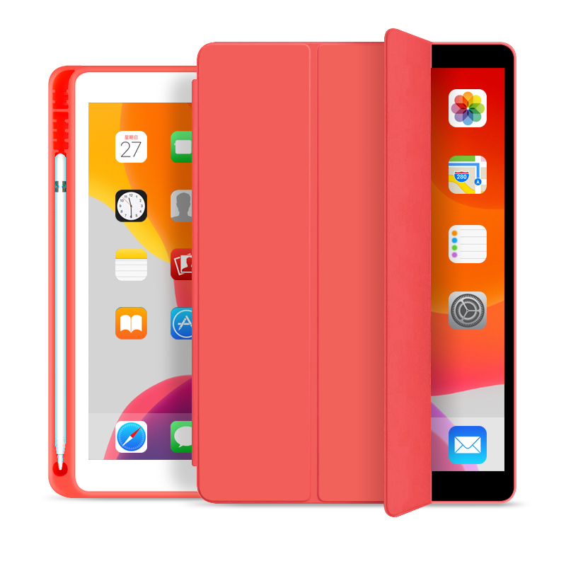 Tablet Case With Apple Pencil Holder Soft Cover For iPad 10.2 2019 2021